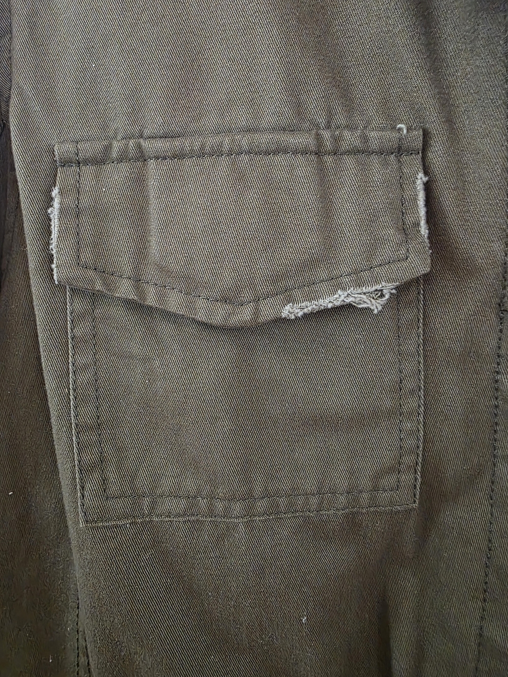 Blu Pepper Olive Utility Jacket M Southwest Aztec Embroidered Back Boho Western - Picture 7 of 15